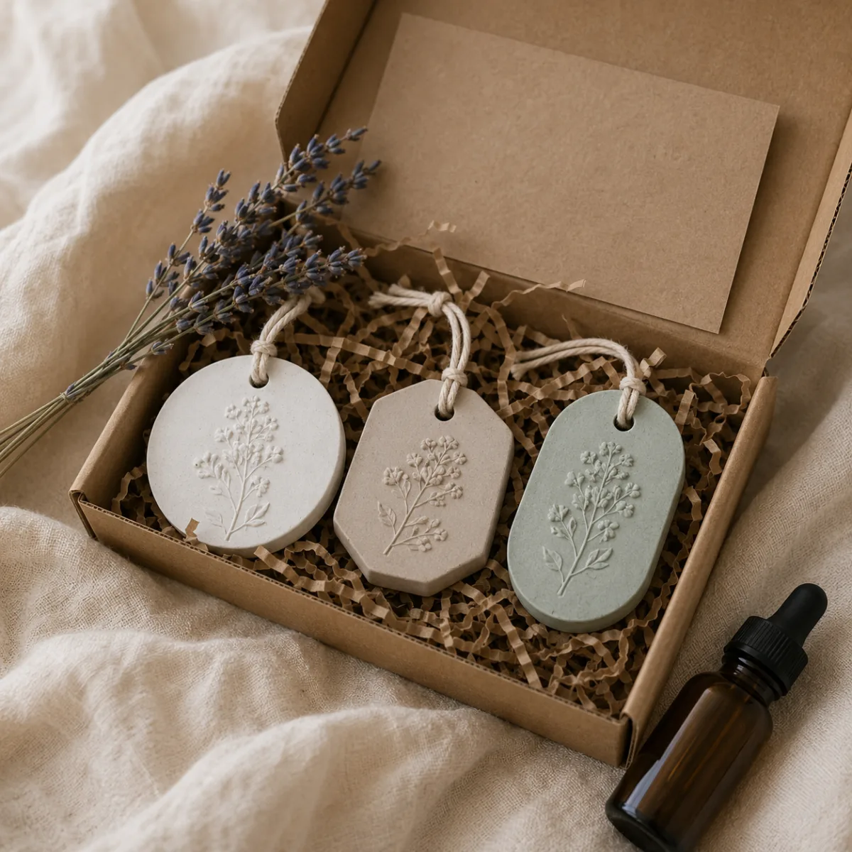 Aroma stone gift set in a kraft box