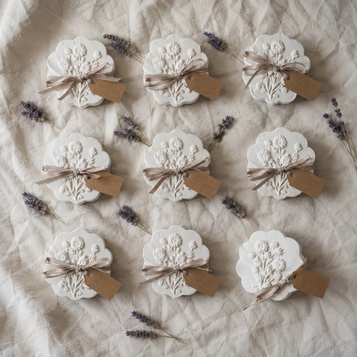 Aroma stone favors with kraft tags